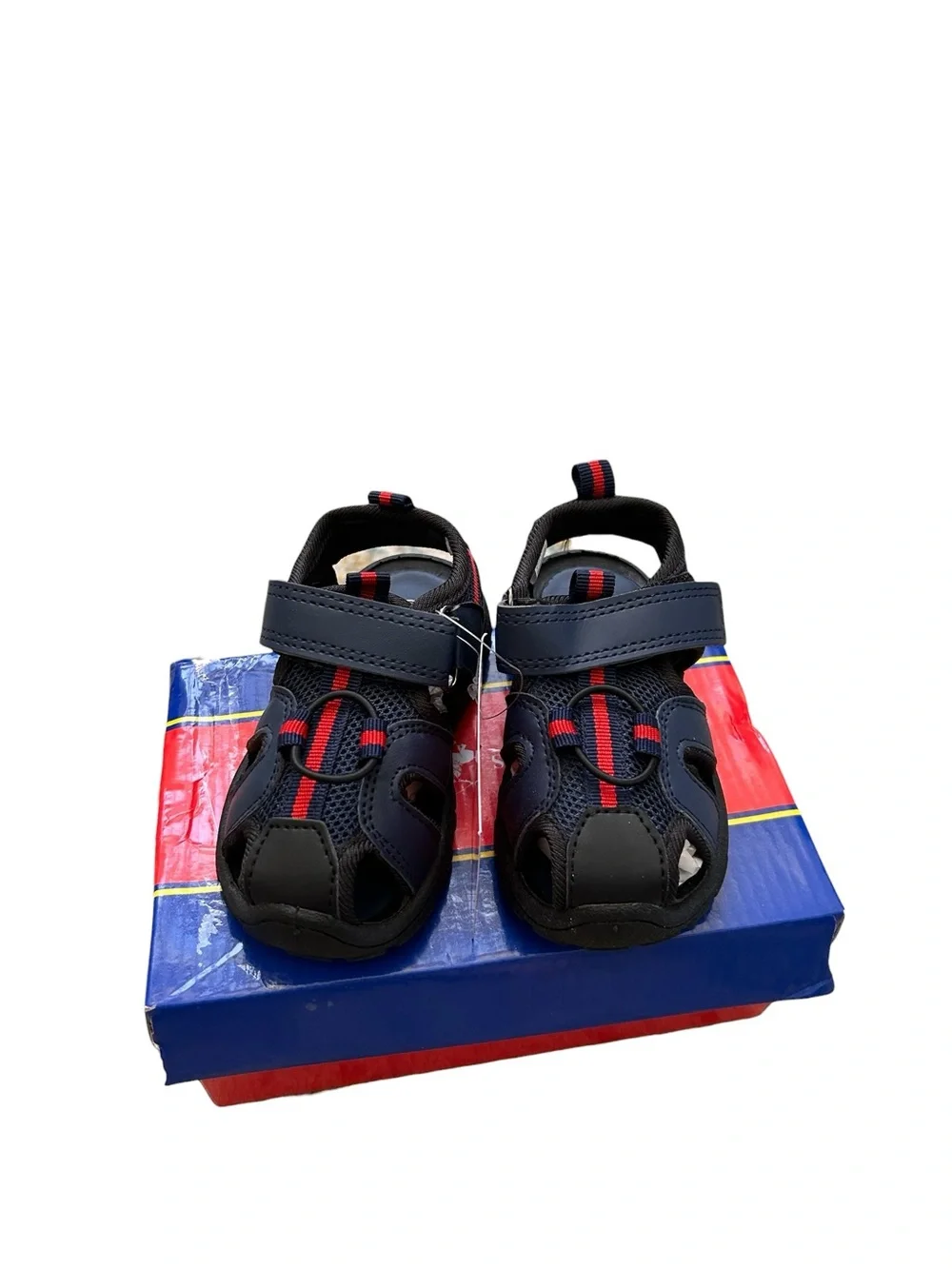 Kids Navy and Red Closed-Toe Sandals